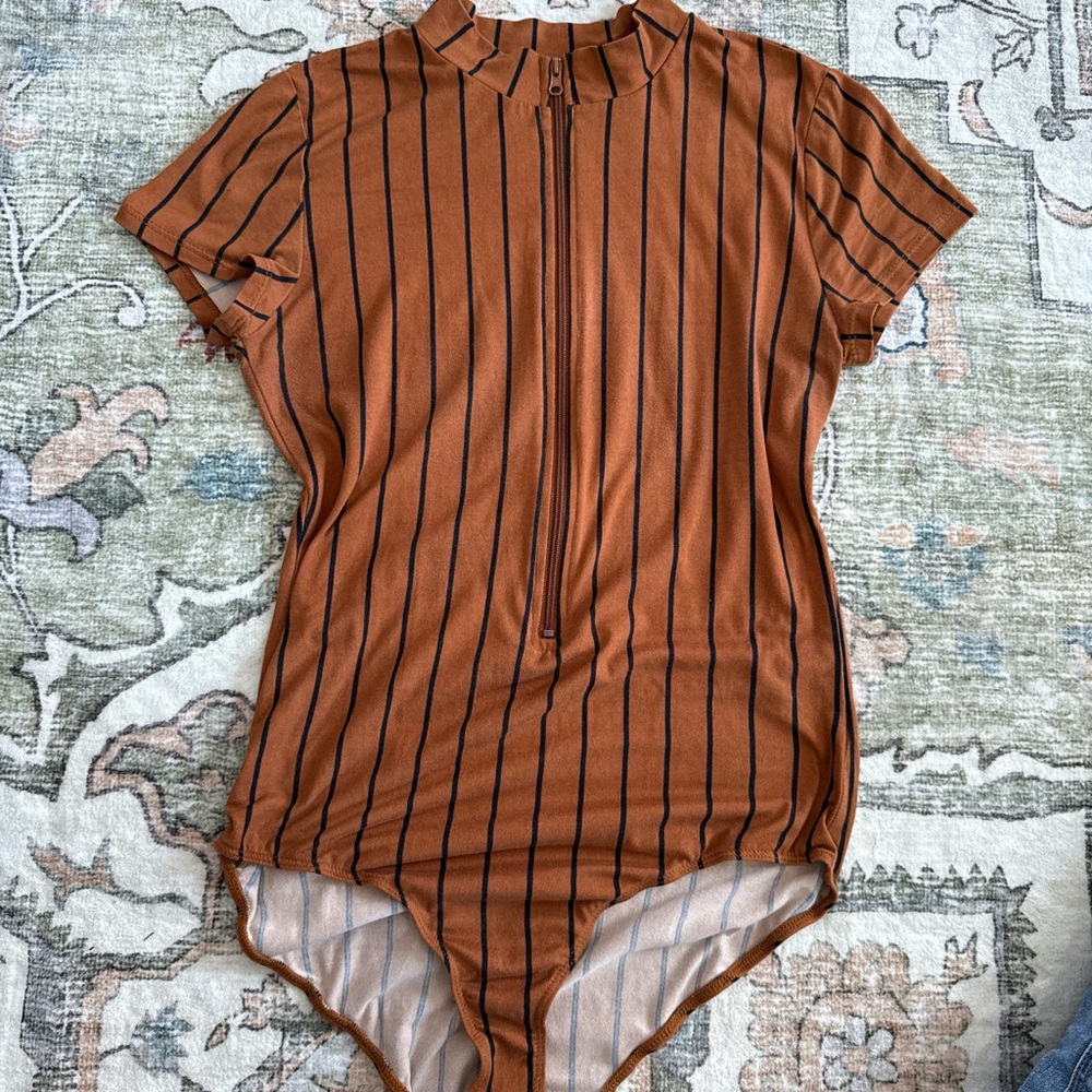 Striped Brown Bodysuit